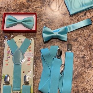Turquoise toddler/boys adjustable suspenders